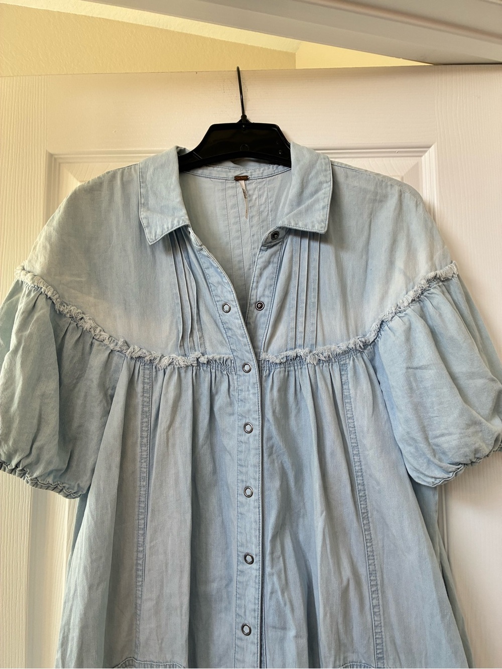 Free People Light Wash Denim Midi Dress - Picture 2 of 6